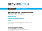 Screenshot Serviceline Website Frontpage