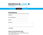 Screenshot Serviceline Website Kontakt