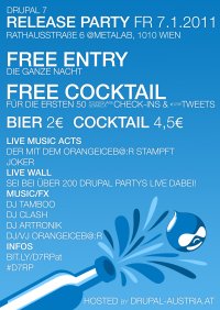 Drupal 7 Release Party Flyer