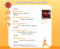 Screenshot Living Yoga Pilates Startseite