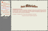 Screenshot Das Mittelalter Website - Frontpage