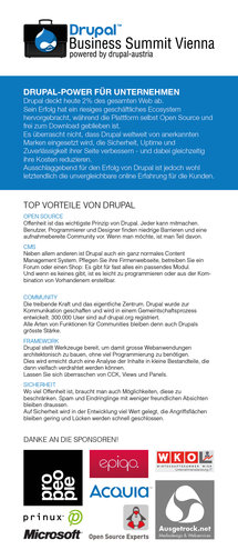 Drupal Business Summit Vienna Flyer Front