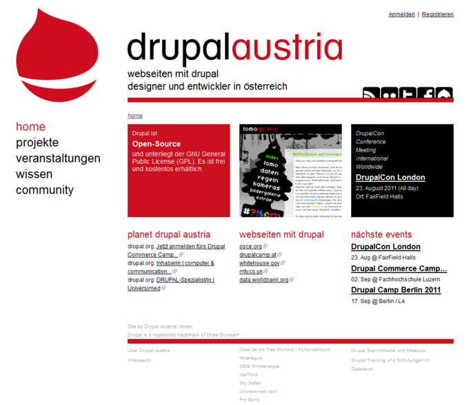 Drupal Austria Website Screenshot Frontpage
