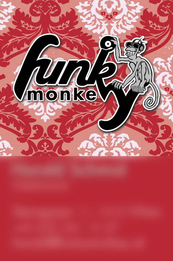 Visitenkarte Funky Monkey Geschäftsführung Rückseite Rot