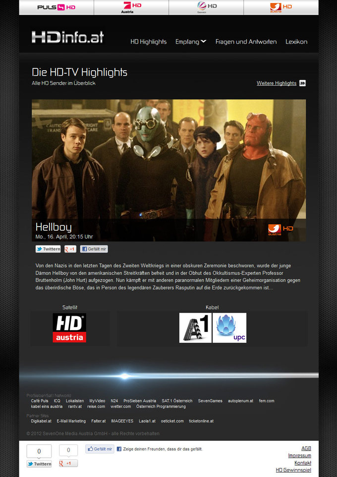 HDinfo Screenshot - HD TV Highlights