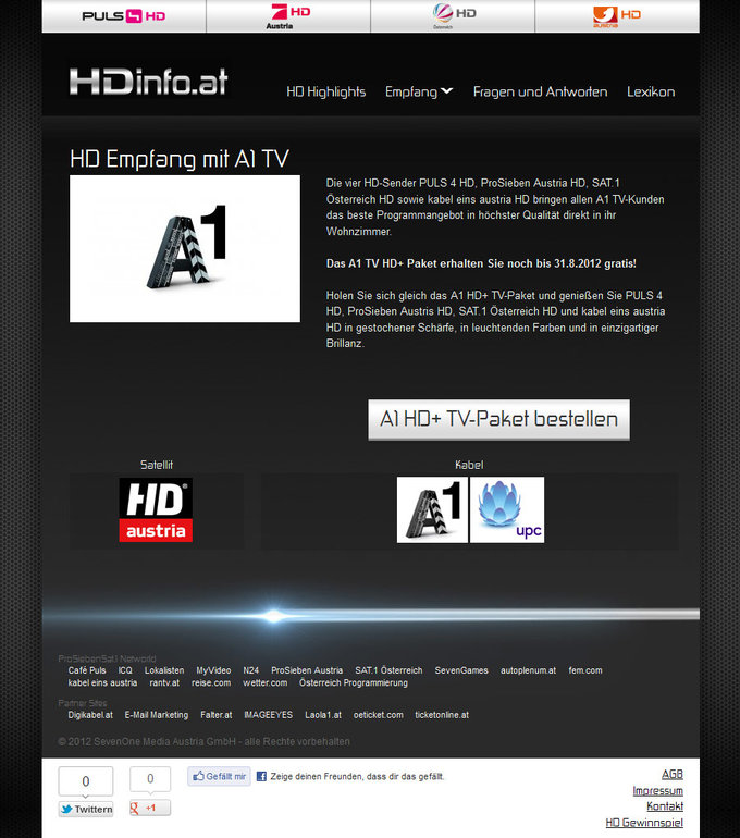 HDinfo Screenshot - HD TV with A1 TV