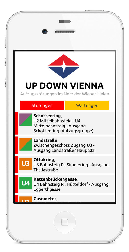 UpDownVienna Mobile App Screenshot